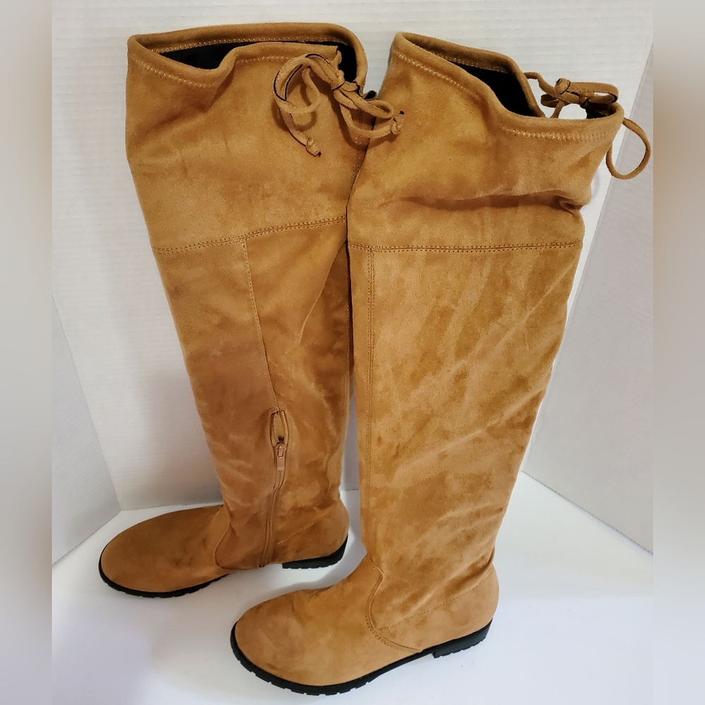 Stylish Tan Over the Knee Boots